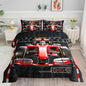 3D Racing Comforter Set Red Kart Printed Bedding Set with 1 Comforter and 2 Pillowcases for Boys and Girls Bedroom All Season(Kart Full)