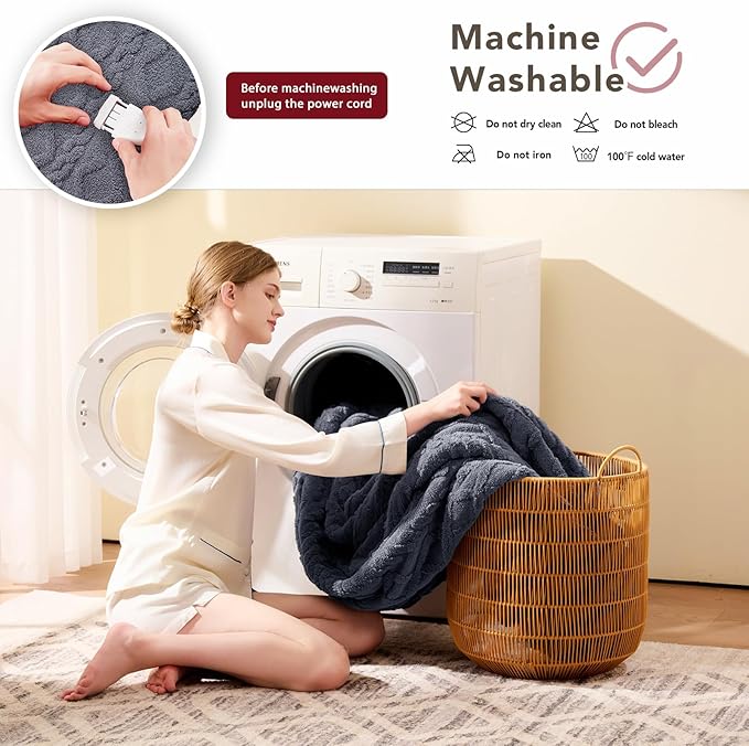 Heated Electric Blanket King Size-100"x90" Heating Blanket with 10 Heating Levels & 5 Time Settings Over-Heat Protection，Winter Warmer for Adults with ETL Certification（Grey）