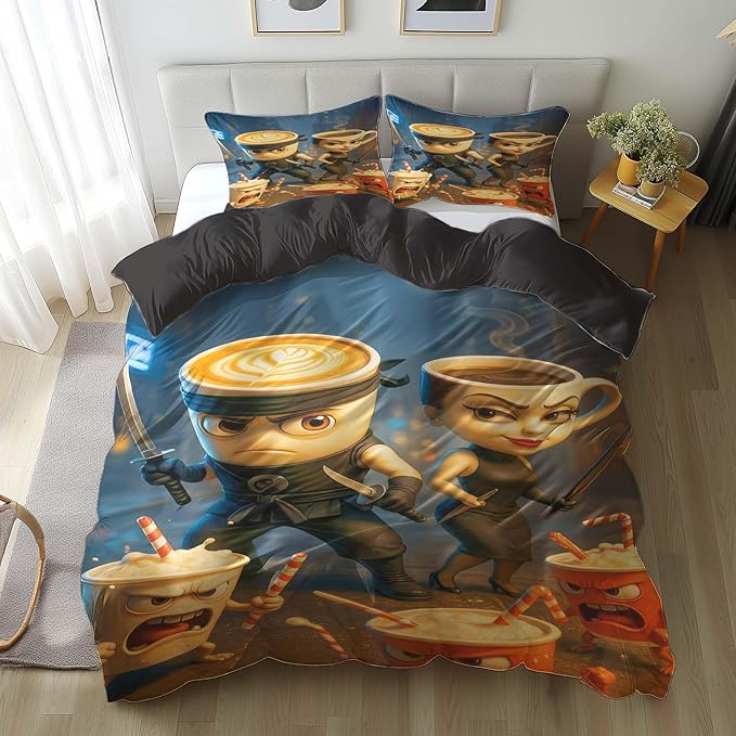 Italian Brainrot Bedding Duvet Cover Set,Funny Fusion AnimalsTwin Full Queen King Comforter Cover Bedding Set for Kids Boys Bed Decor Gifts ﻿ (Color 18,Queen (90" x 90"))