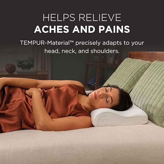 TEMPUR-Pedic, Standard TEMPUR-Neck Pillow, Small Profile-2-Pack, White 2 Count