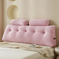 YOUR MOON Wedge Headboard Pillow Queen with 2 Pack Neck Roll Pillow, Triangular Wedge Backrest Pillows Headboard for Bed,Daybed,and Lounging, Large Bed Bolster Pillows,Pink