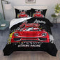 AILONEN Racing Car Comforter Set Twin Size, Plaid Patterns and Cool Speed Race Car for Kids Boys Girls Teens Bedroom,3 Pieces,1 Quilt and 2 Pillowcases,Soft,Breathable