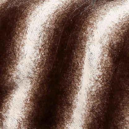 Electric Heated Blanket Throw Size 50" x 60", Super Cozy Warmth Soft with 4 Heating Levels & 4 Hours Auto Off, Plush Faux Fur, Machine Washable, Home Office Use, Brown White
