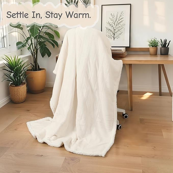 Electric Heated Blanket Full Size 72"x84", Soft Flannel with Overheat Protection, 6 Adjustable Heat Settings & 10-Hour Auto-Off Timer, Fast Heating for Winter Comfort, White