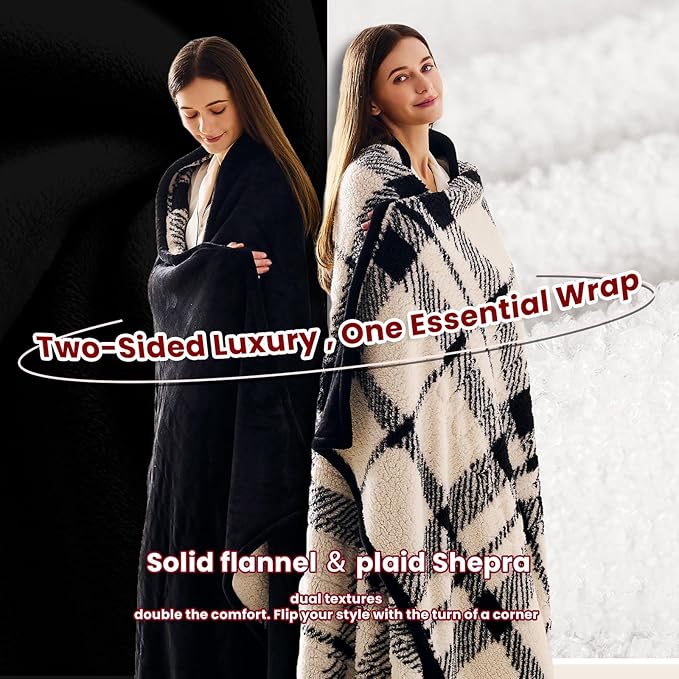 Heated Electric Blanket King Size - 100"x90" Flannel Heating Blanket with 10 Heating Levels & 5 Time Settings Over-Heat Protection, Winter Warmer for Adults with ETL Certification（Black）