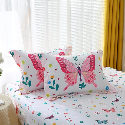 Butterfly Comforter Set Twin Size for Girls Kids Teens 7 Piece Bed in A Bag Colorful Butterflies Flower Leaves Bedding Set All Season Lightweight