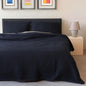 Premium Waffle Blanket Queen XL Size Black - Luxury, Pure 100% Turkish Cotton, Light & Airy Waffle Weave All-Season Quilt - Decorative Bedspread (Black, Queen XL 95" x 102" Inch)