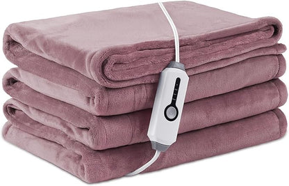 Electric Heated Blanket Full Size 72×84, Breathable & Luxurious Flannel, Soft Warm Gift with Over-Heat Protection,4 Heating Levels & 10 H Auto Shut Off, Machine Washable, Purple
