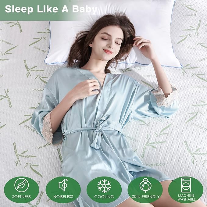 Parkdeny Twin Mattress Encasement, Waterproof Rayon from Bamboo, 3D Air Fabric, Breathable Cooling Cover, 5-13 inch Deep