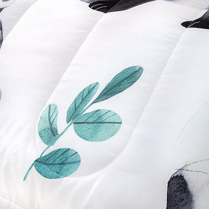 CVHOUSE Panda Bedding Set, Kawaii Panda Comforter Twin Set with 1 Comforter and 2 Pillow Cases - 3 Piece