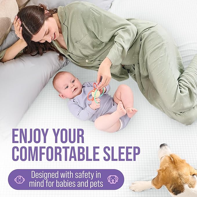 Luxury Grounding Sheets King 22% Silver Fiber, 74% Cotton, 4% Silk, SGS Quality Certified Grounded Well Bed Sheet - Conductive Earth Fitted Sheet for Better Sleep, White