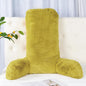 Faux Fur Assembly Need DIY Extra Large Backrest Reading Bed Rest Pillow with Arms and Pockets for Sitting in Bed Couch Sofa, Removable Cover & Filling Seprated, 28" x 30" x17", Mustard Yellow