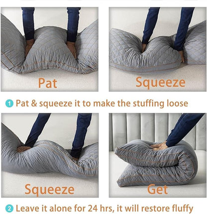 WhatsBedding Memory Foam Body Pillow for Adults, Long Pillow for Sleeping, Full Body Pillow for Bed - Dark Grey,20x54 inch