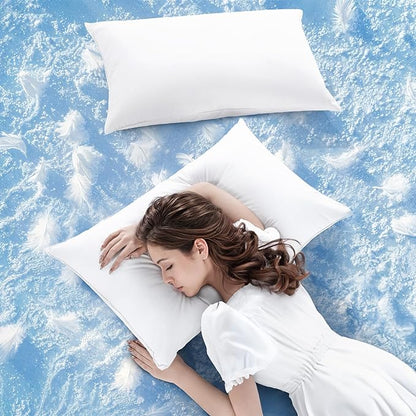 LBRO2M Canadian Fluffy Goose Down Pillow Queen Size 900 Fill Power 80% Goose Down with 600TC 100% Cotton Pillow Shell Down Pillows Ideal for Plush Comfort and Support (20"X30" Set of 2)