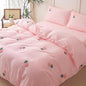 MWMWMW 5 Pieces Girls Queen Size Bedding Set, Cute Pink Floral Comforter Set, Pink Floral Bedding Queen for Kids Girls with 1 Comforter, 1 Flat Sheet, 1 Fitted Sheet and 2 Pillowcases