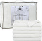 HILLFAIR 100% Cotton Blanket- 120" x 120" XXL Oversized King Bed Blankets - Family Size 10 ft x 10 ft Big - All Season Soft Cozy Breathable Blankets for Bed - Extra Large King Cotton Blanket- Ivory