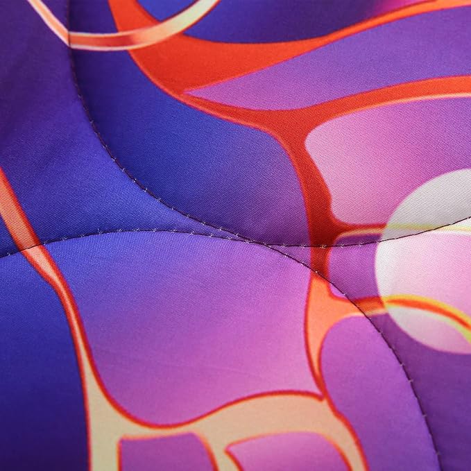 7 Piece Butterflies Comforter Set Queen Size 3D Gold Violet Butterflies Bedding Set for Kids Girls Women for Birthday Christmas Gift