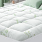 HYLEORY Mattress Topper Twin XL Size - Bamboo-Viscose Plush Pillow Top Mattress Pad, Thick Mattress Protector Cover Breathable Fluffy Soft Bed Topper with 8-21" Deep Pocket, Green