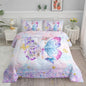 Axolotl Butterfly Bedding King,Rainbow Butterflies Comforter Set for Girls Teens,Butterfly Bedding for Girls with Golden Star Scales,Watercolor Butterflies Quilt Set with 1 Comforter 2 Pillowcases