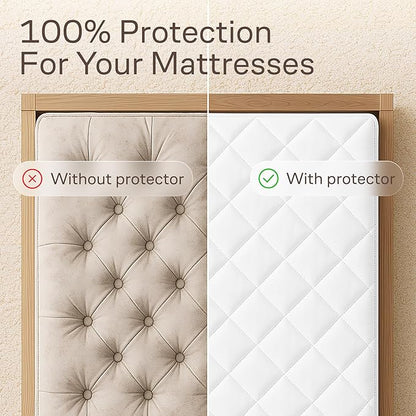 Niagara Cotton Mattress Pad Full 54x75 - Non Noisy Cooling Breathable Ultra Plush Absorbent Protector Extra Deep Fits 20 Inches Deep Mattress