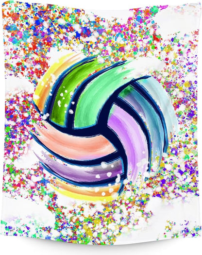 Volleyball Blanket Gifts - 30"x40" Sports Throw Blanket for Adults, Kids - Colorful Soft Plush Throws for Couch & Travel