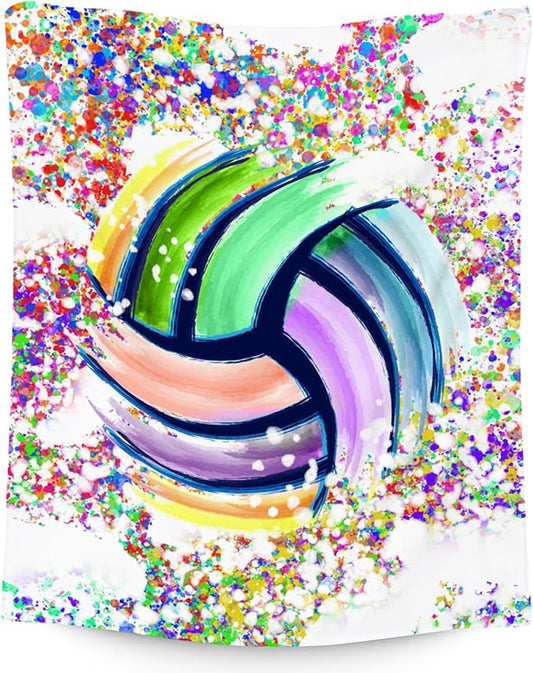 Volleyball Blanket Gifts - 30"x40" Sports Throw Blanket for Adults, Kids - Colorful Soft Plush Throws for Couch & Travel