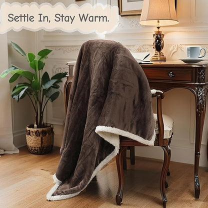 Electric Heated Blanket Full Size 72"x84", Soft Flannel with Overheat Protection, 6 Adjustable Heat Settings & 10-Hour Auto-Off Timer, Fast Heating for Winter Comfort, Dark Brown
