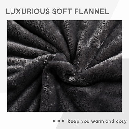 Heated Blanket Electric Throw 50''x60'', 3 Hour Auto Shut-Off 6 Heating Levels Small Warm Soft Flannel Electric Blanket Machine Washable - Dark Gray