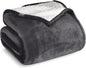 Bare Home Sherpa Fleece Blanket - Twin/Twin Extra Long - Blanket for Bed, Sofa, and Couch - Warm & Lightweight - Fluffy & Soft - Reversible (Twin/Twin XL, Forged Iron Grey)