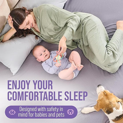 Luxury Grounding Sheets King 22% Silver Fiber, 74% Cotton, 4% Silk, SGS Quality Certified Grounded Well Bed Sheet - Conductive Earth Fitted Sheet for Better Sleep, Grey