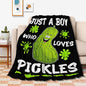 Just A Boy Who Loves Pickles Blanket Soft Blankets and Throws Flannel Cozy Lightweight Quilt Gift Perfect for Bed Sofa Couch-50 x40 Small for Kids