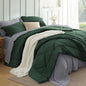 Bedsure Twin Comforter Set - 5 Pieces Reversible Forest Green Bedding, Twin Size Bed Set for All Seasons, Bed in a Bag with Down Alternative Comforter, Sheets, Pillowcase & Sham