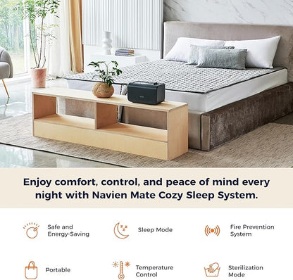 EQM 582, Single – EMF-Free Water Heated Mattress Pad Warmer – Dual Temperature Control – WiFi Enabled & Eco-Friendly – Helps Soothe & Relieve Stress, Muscle Soreness, & Tension