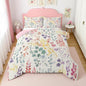 Erosebridal Colorful Floral Queen Comforter Set for Kids Girls Women,Cute Rainbow Flower Bedding Set Boho Bedroom Decor,Watercolor Wildflower Quilt Bed Set Rustic Flowers Bed Comforter Set 3Pcs