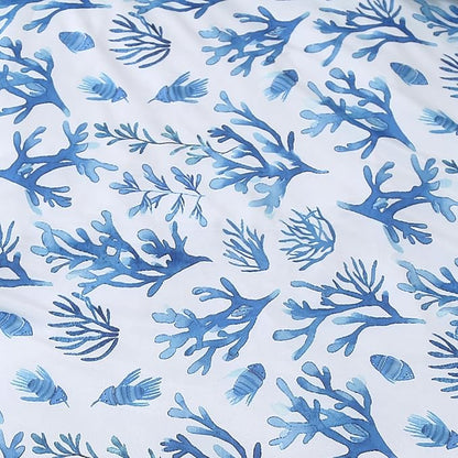 SDIII Blue Ocean Comforter Set Full 3 Pieces, Silky Breathable Microfiber and Spandex, Ocean Themed Bedding Full Size for Boy Girls Kids and Teens