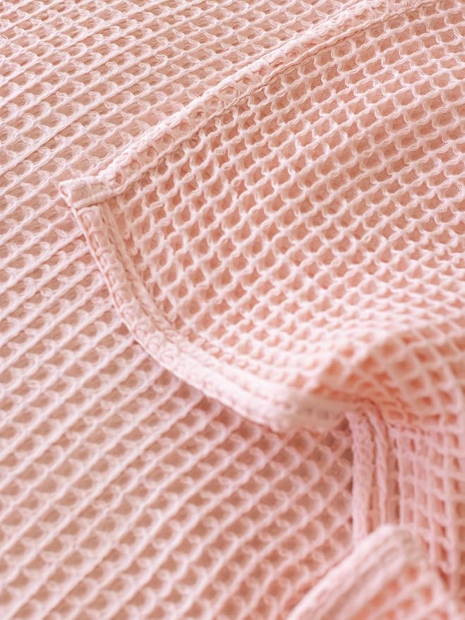 Premium Waffle Blanket Queen XL Size Pink - Premium Quality, 100% Turkish Cotton, Light & Airy Waffle Weave All-Season Quilt - Decorative Bedspread (Pink Powder, Queen XL 95" x 102" Inch)