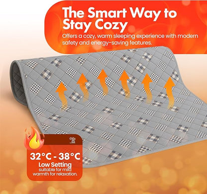 GML Bedding Heated Mattress Pad Electric - Soft Bed Warmer Heating Blanket Cover with Smart Controllers for Relieving Body Aches, Camping or Winter Use, Washable for Home or Travel - Twin Size 71x35