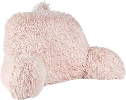 Klear Vu Shaggy Reading Pillow Back Rest Body Pillow for Adults and Kids, Lumbar and Arm Support on Bed, Chair, Couch, Sofa and Floor, 30" x 21", One Size, Dusty Rose