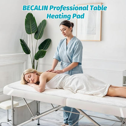 Massage Table Warmer Heating Pad Massage Bed Warmer Pad with 9 Hours Timer, 9 Heat Settings, Overheat Protection for Massage Bed & Spa, Thickened & Soft Fleece, 30" x 71", with Portable Storage Bag