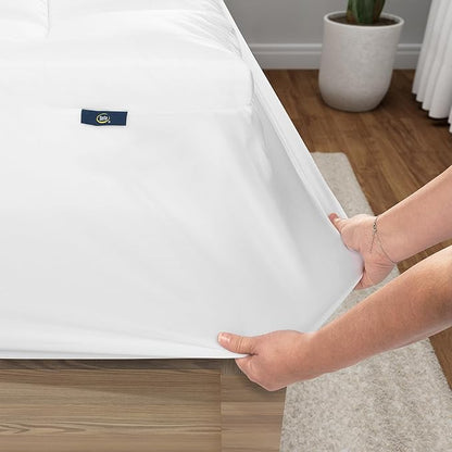 Serta Memory Flex Soft California King Mattress Topper, 2" Pillow Top Mattress Pad, Cushioning Stain Resistant Mattress Protector with 15" Pocket for Secure Fit, Machine Washable, White
