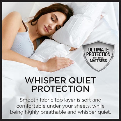 Protect-A-Bed Essential Mattress Pad Full, 100% Waterproof, Dust Mite Barrier Mattress Pad, Breathable & Quiet, Antimicrobial, Fits 11"-18" Mattresses