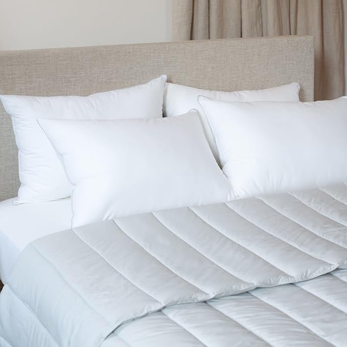 Bokser Home 2 Pack Down Alternative Bed Pillow Queen (U.S. Standard), Medium