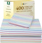 California Design Den Deep Pocket Twin Sheets Set - 400 Thread Count Sateen, Natural 100% Cotton Sheets, and Durable Bedding Set - Rainbow Striped