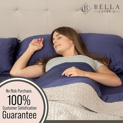 Bella Coterie 6 Piece Luxury Bamboo Viscose King Size Sheet Set | 100% Organically Grown | Cooling for Hot Sleepers | 18" Deep Pocket | Soft & Hypoallergenic | 4 Pillowcases [Twilight Blue]
