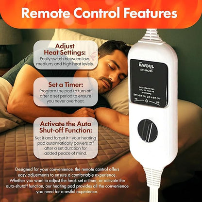 GML Bedding Heated Mattress Pad – Electric Bed Warmer Cover, Tencel Material Waterproof Bedding, Adjustable 5 Heat Settings and Automatic 15-Hour Shut Off, Machine Washable Topper – Twin Size 71x35