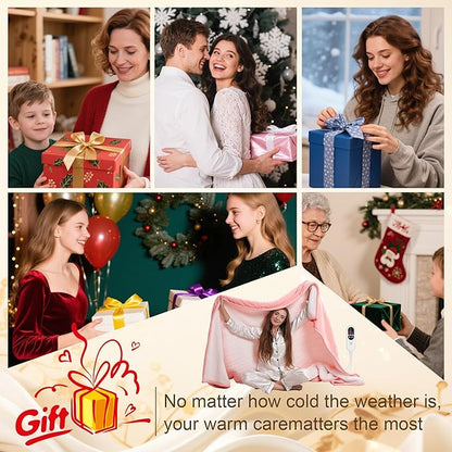 Electric Blanket Heated Twin Size, Ultra-Soft 84" x 62" Heating Blankets, Fast, Even & Efficient Heating, 1-12 Hours Auto-Off and 6 Heatin Settings, UL Listed for Safety, Warm Gift for Grandma
