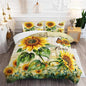 Yellow Sunflowers Comforter 3Pcs Queen Butterfly Rustic Floral Pattern Bedding Set for Kid Teen Girl Boy Adult Room Decor Paris Eiffel Tower Postmark Quilt with 1 Comforter and 2 Pillowcases