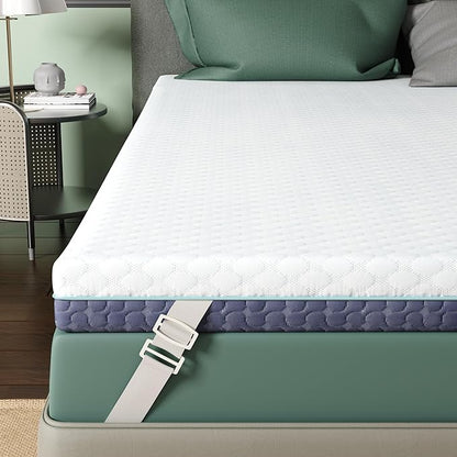 3 inch Firm Twin XL Mattress Topper for College Dorm, Memory Foam Bed Topper with Soft & Firm Options for Back Pain Relief, Mattress Topper with 2-Sided Cover, CertiPUR Certified, Dorm Bed