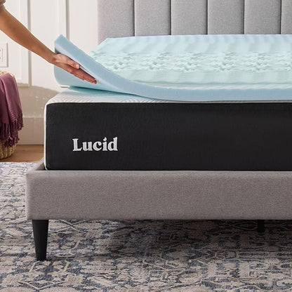 LUCID 2 Inch Zoned Gel Memory Foam Mattress Topper, California King