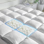 King Mattress Topper - Pillow Top Mattress Topper King, Soft Fluffy Mattress Pad for Back Pain, Extra Thick Supportive Mattress Pad, White，Oeko-TEX Certified - 2000GSM